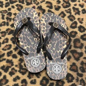 Tory Burch Leopard Print Flip Flops